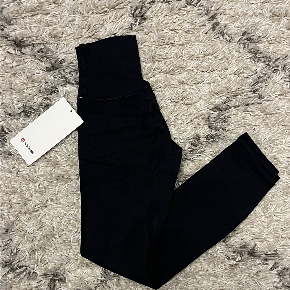 Lululemon align ribbed HR pant 25”. Black. Size 2. New with tags.